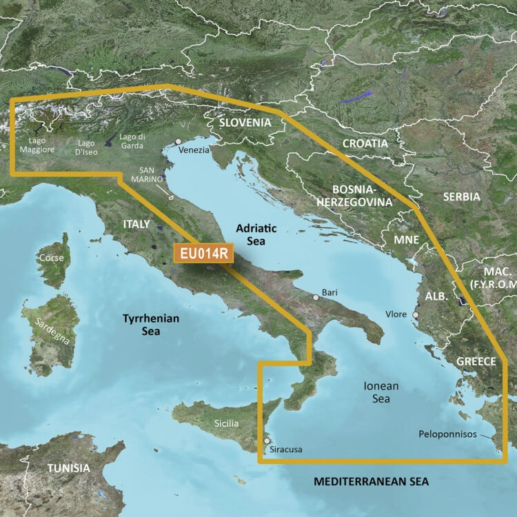 BlueChart g3 nautical charts / VEU014R-Italy, Adriatic Sea for Gamrin