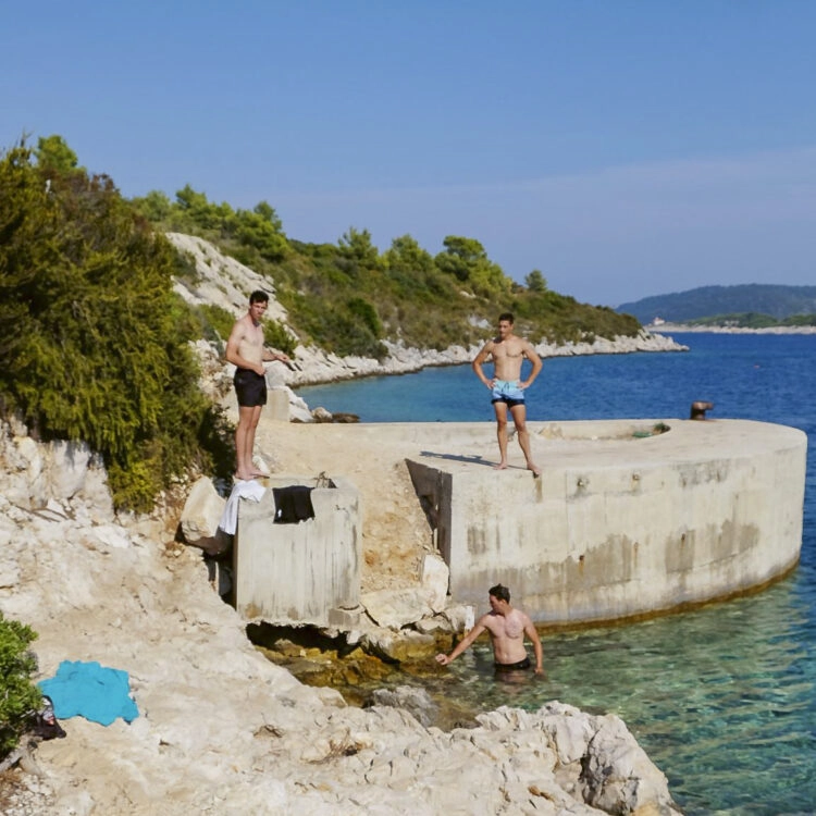 Croatia / Dalmatia cruise Vis island: bathing near the submarine base