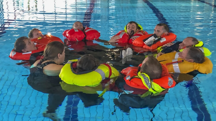 Sea safety training: life jacket