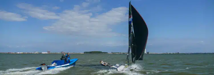 Sailing World Championships 2023 in The Hague accompanied by H2C Boat with hydrogen propulsion from Torqeedo