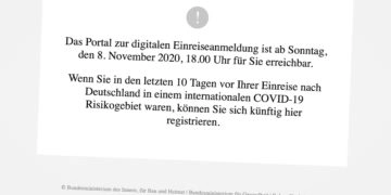 Germany: Digital entry registration for entry from international COVID-19 risk areas