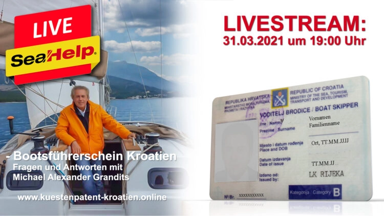 SeaHelp Livestream | Topic: Boat license Croatia, guest Michael Alexander Grandits