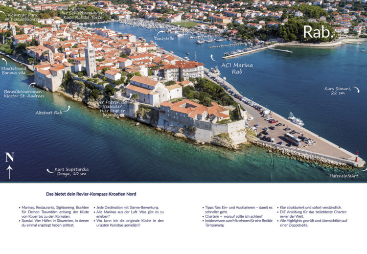 Area compass Croatia cruise: extract RAB