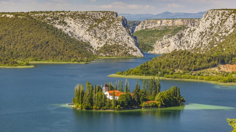Krka Nationalpark Insel Visovac (Kroatien)