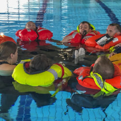 Sea safety training: life jacket