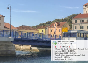 Kroatien: Neue Öffnungszeiten der Brücke Tisno 2022