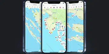 Interactive map for the Adriatic Sea: The SeaHelp emergency call app map