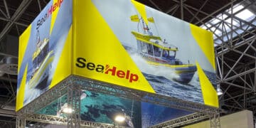 SeaHelp Stand auf der boot 2023 in Düsseldorf