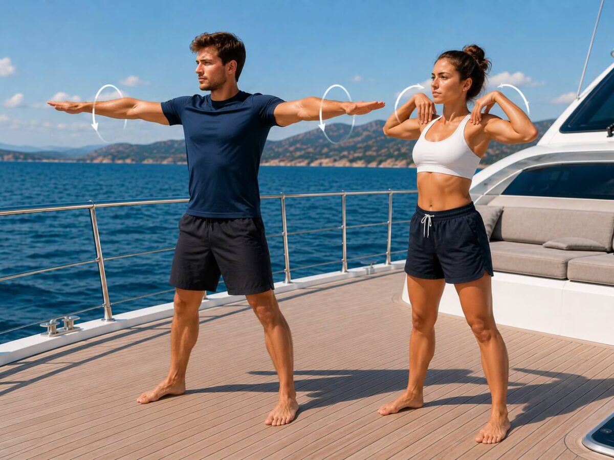 Fitness an Bord - Arm- und Schulterkreisen