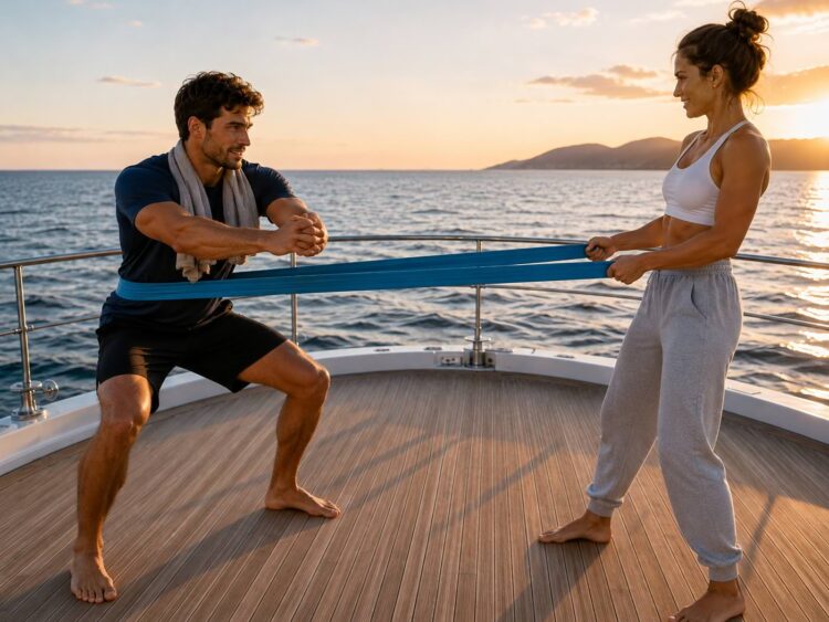 Fitness an Bord - Partnerübung mit dem Teraband
