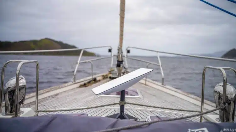 Starlink internet on board a sailing yacht